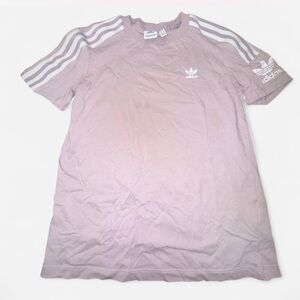 adidas Women's Muscle Tee in Light Purple and White
